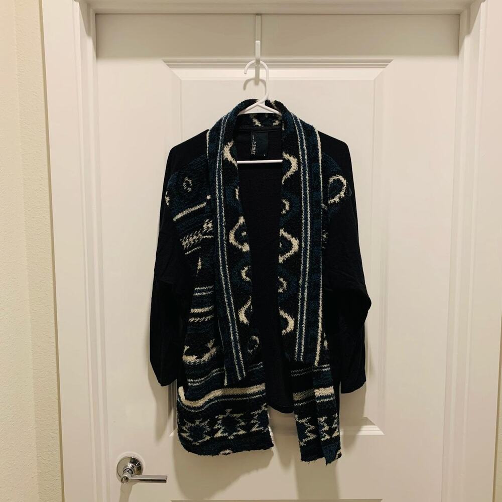 Anthropologie dolan santiam aztec fleece blanket cardigan southwestern Sz L